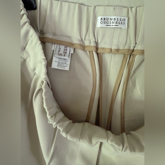 BRUNELLO CUCINELLI Cady Tailored Jogger Trouser Pants Sz US 6 Silk Acetate Crepe